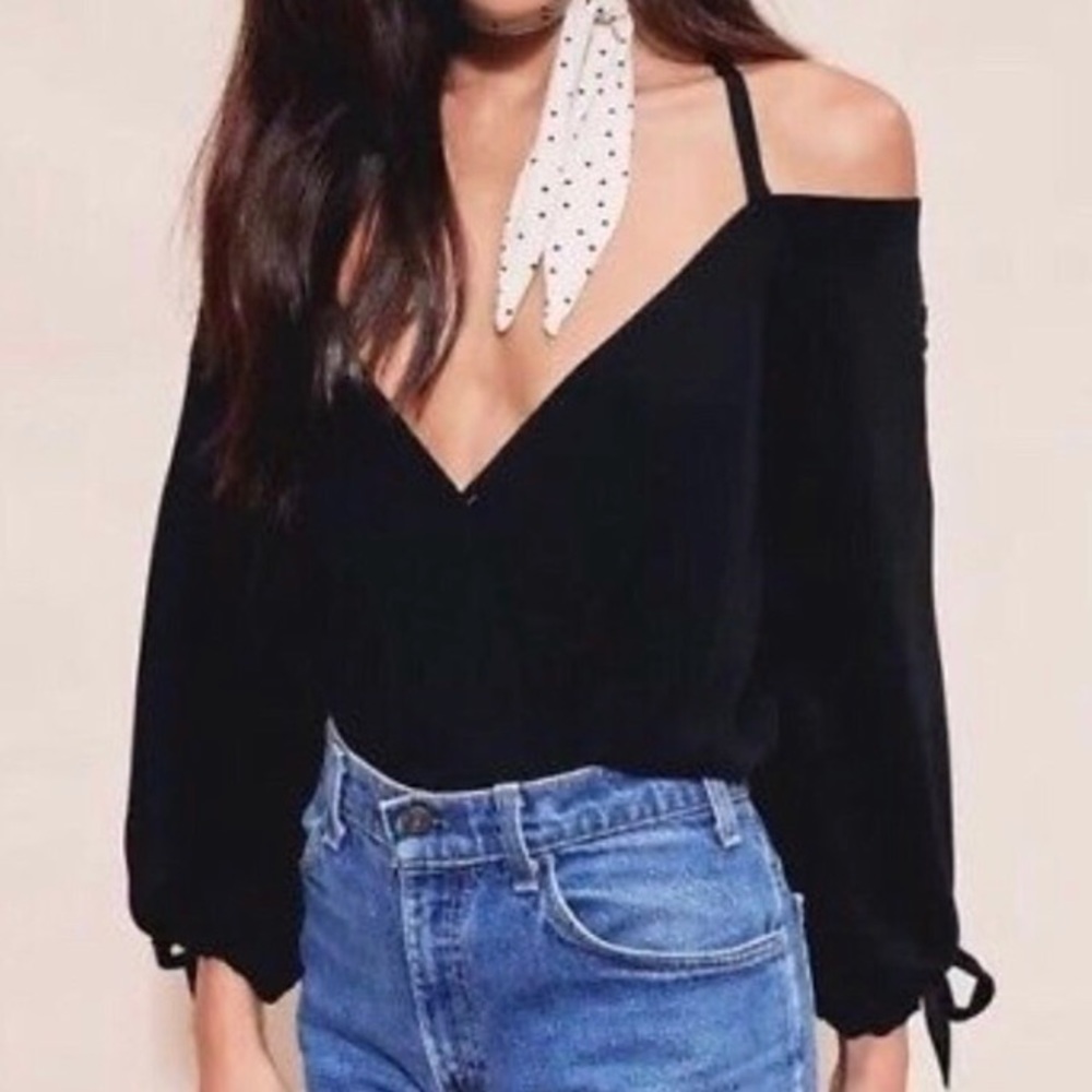 For Love and Lemons Buenos Noches black bodysuit